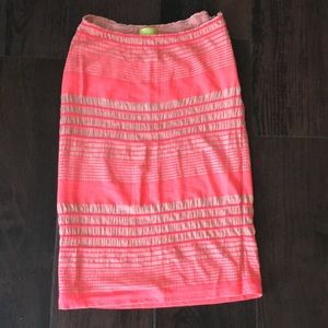 Maeve Anthropologie skirt smal neon coral